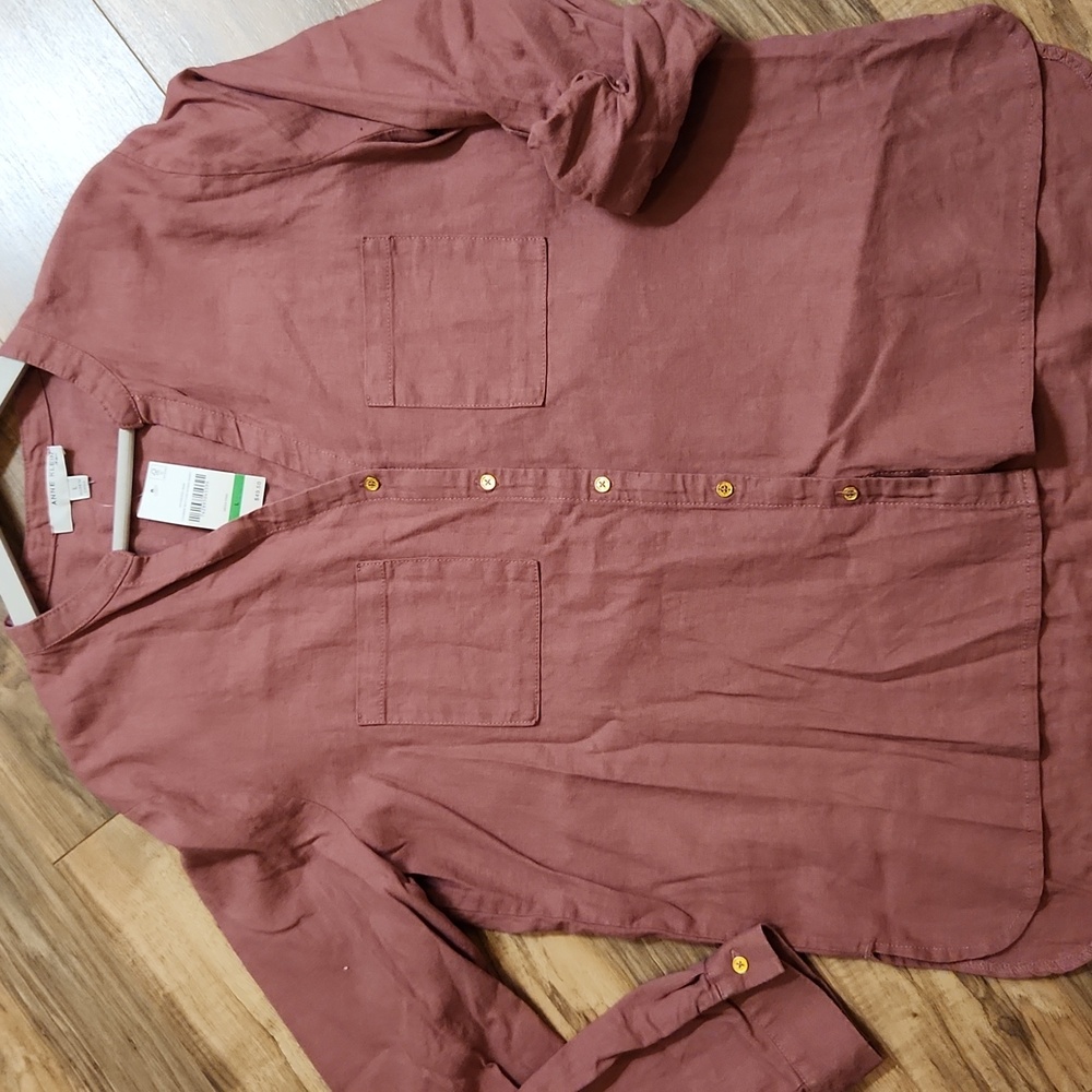 Anne Klein Women's Terracotta Button-Down Shirt NWT